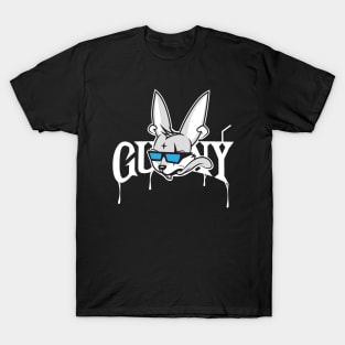 Gunny fox animal cartoon fun cool gangsta black T-Shirt